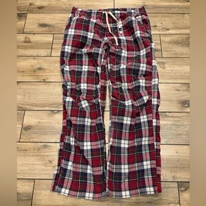 Y2K Abercrombie & Fitch Plaid Pajama Pants Lightweight Size M 30 Inch Inseam